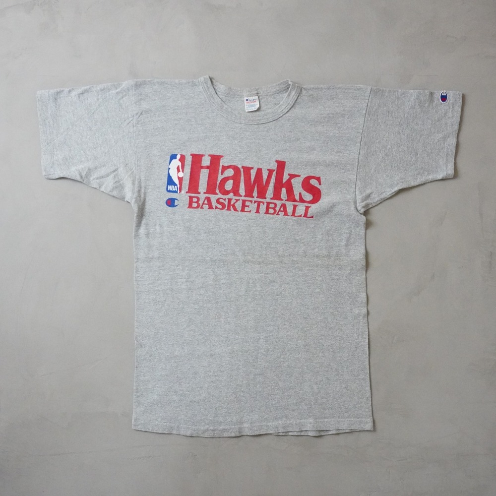 Vintage Champion Atlanta Hawks T-Shirt Medium Mens Gray NBA Basketball Rare USA